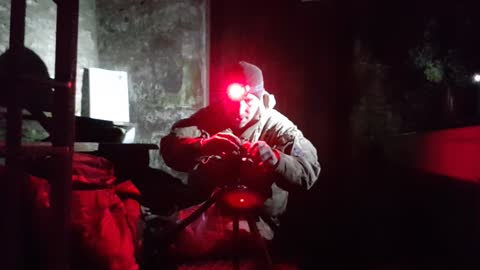 Setting up the Go pro on the tripod for a nightlapse. Dartmoor