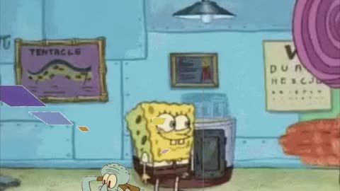 Squidward Is Playing With Tiles While SpongeBob Gets A Lollipop 🍭