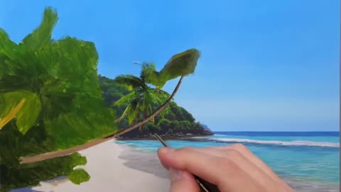 Painting a Tropical Beach Time Lapse