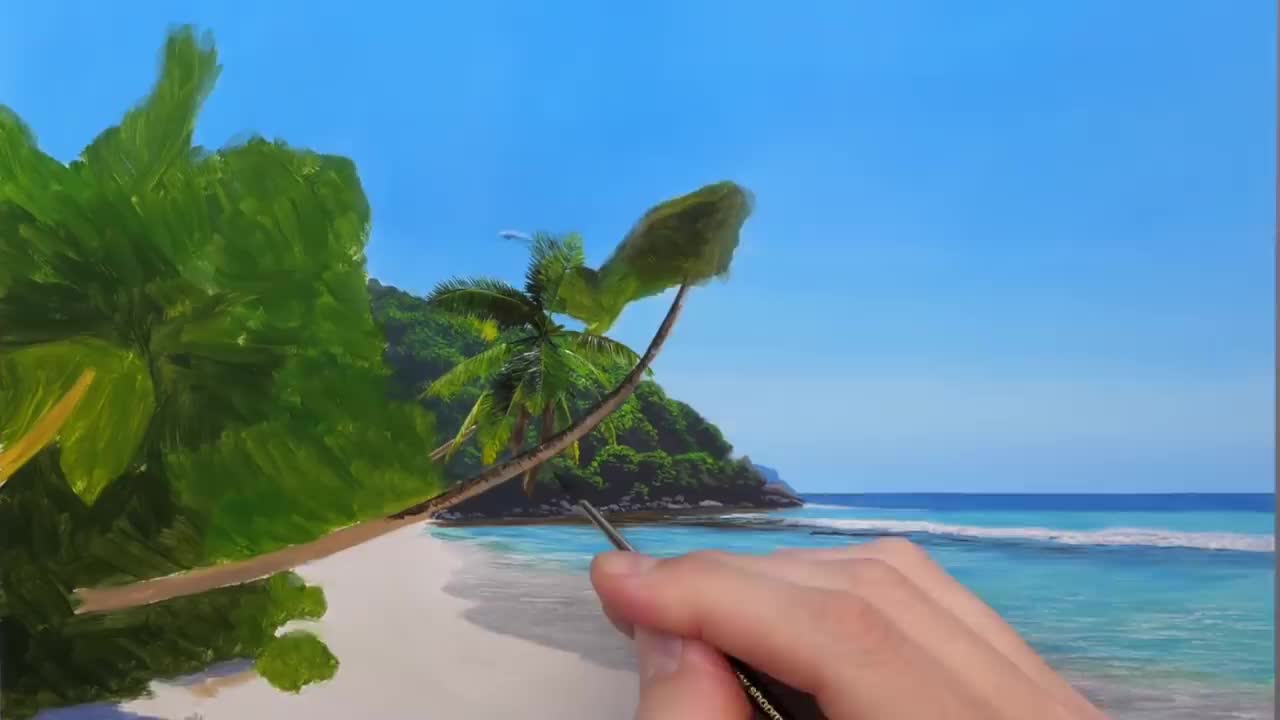 Painting a Tropical Beach Time Lapse