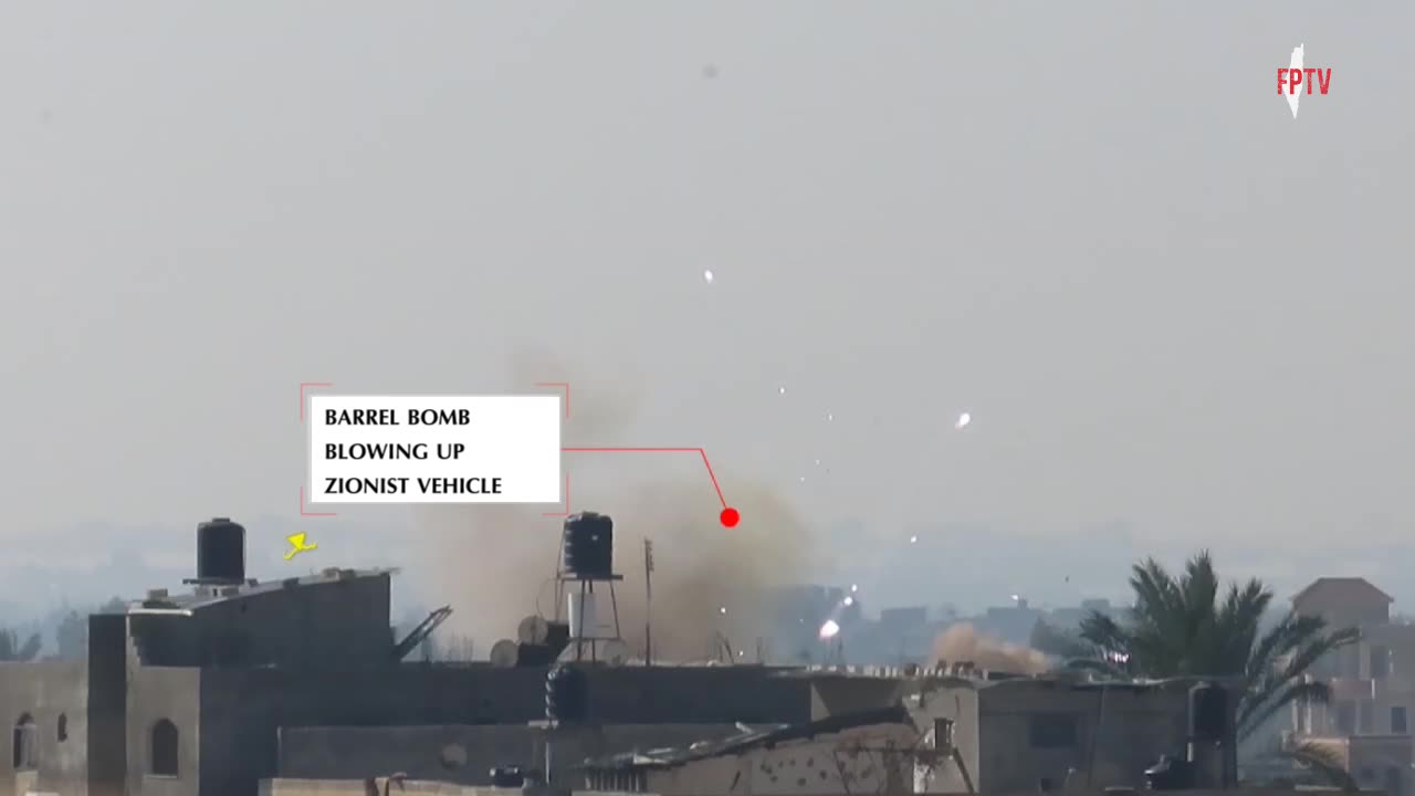 (EN) Al-Quds Brigades (PIJ) barrel bomb in Khan Younis, Aug 3, 2024.