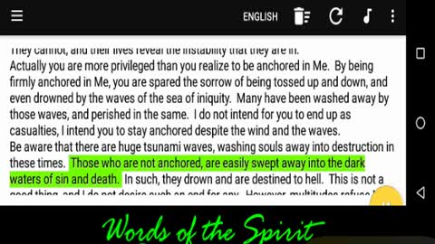 Words of the Spirit. Sept 15 2022