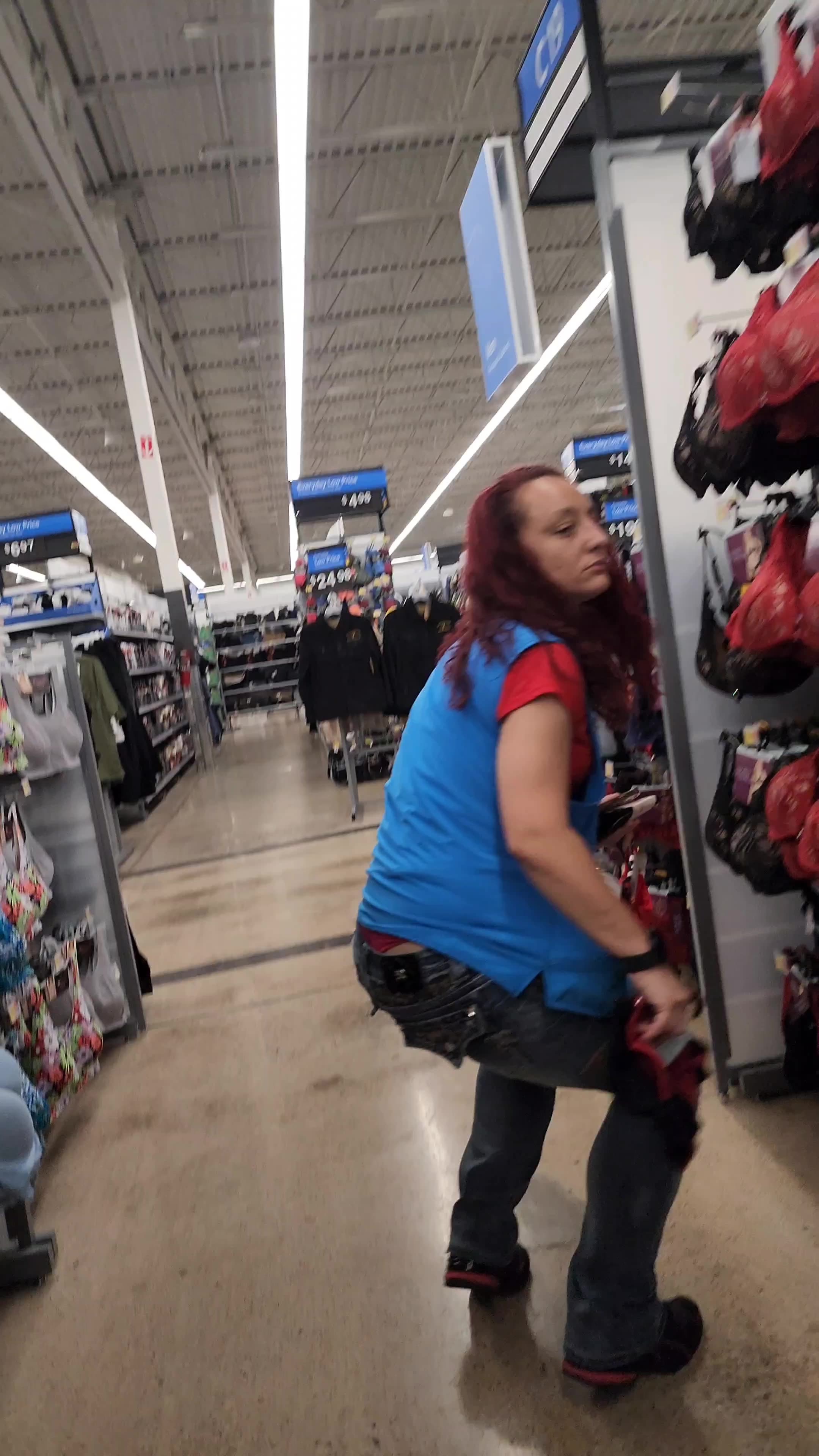 Walmart Employee Red Whaletail Thong