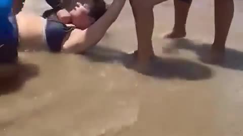 Four people were bitten by the same shark today at South Padre Island in Texas.