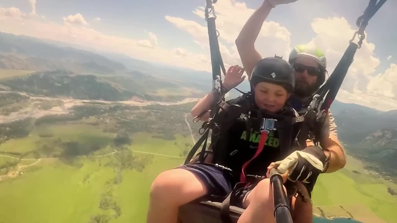 Charlie paragliding in the Grand Tetons