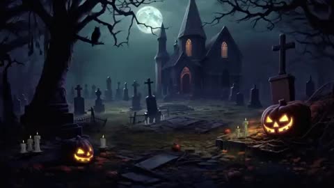 Spooky Graveyard Halloween Ambience, Spooky Sounds and Soft Crickets