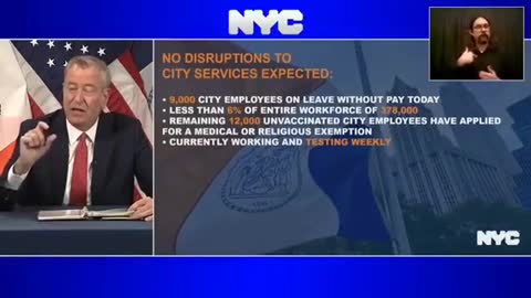 Mayor Bill de Blasio announces that 9,000 city employees were fired