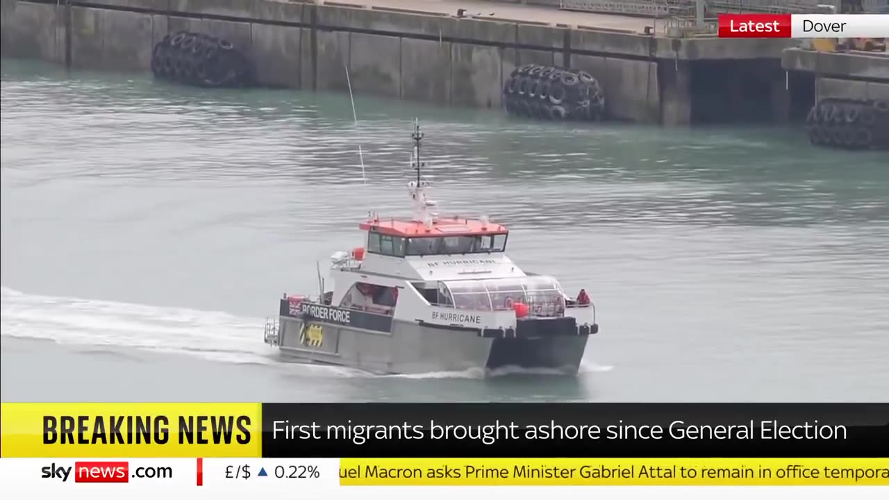 First illegal migrants brought ashore the United Kingdom after the general election