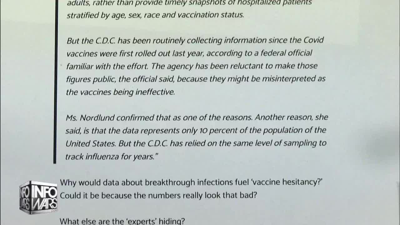 BOMBSHELL: CDC Admits To Withholding Info About The Vaccine Being Ineffective