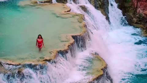 Havasu Falls is a waterfall on Havasu Creek in the Grand Canyon Arizona
