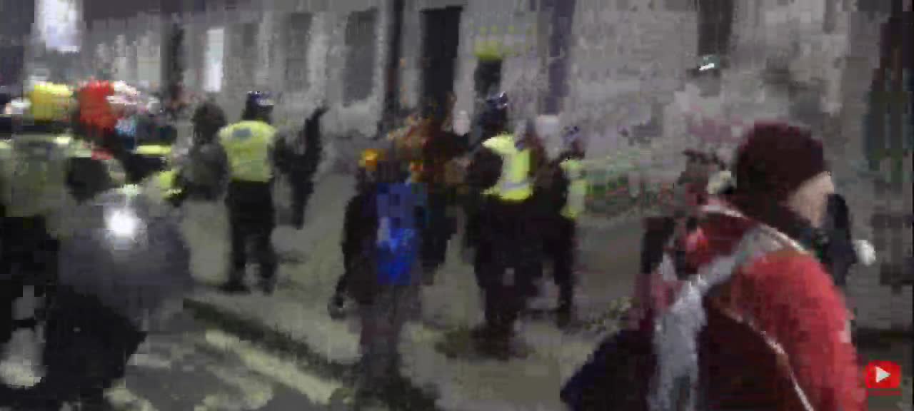Disabled man thrown to the floor by Police as protesters hit Westminster London