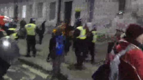 Disabled man thrown to the floor by Police as protesters hit Westminster London