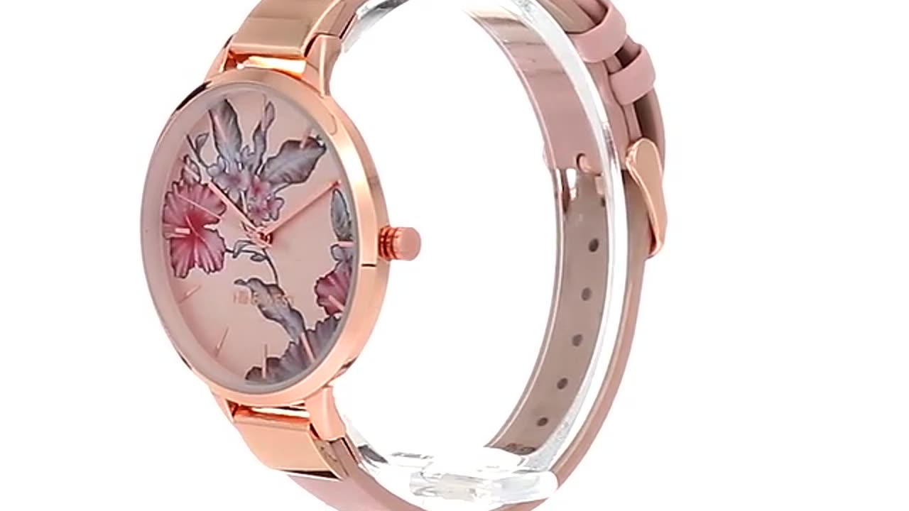 Nine West Women's Floral Dial Strap Watch