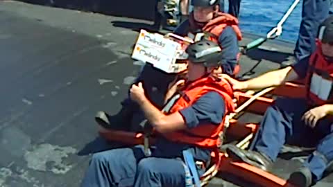 Loading Eggs on an Anonymous US Submarine at Sea