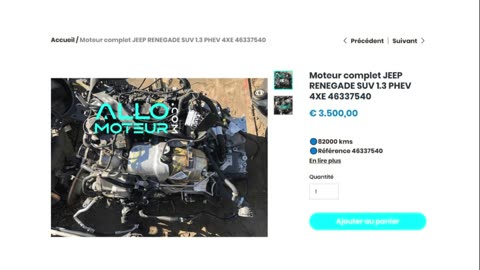 ALLOMOTEUR.COM - Moteur complet JEEP RENEGADE SUV 1.3 PHEV 4XE 46337540