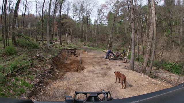 Time Lapse Trencher Digging & Separating soil