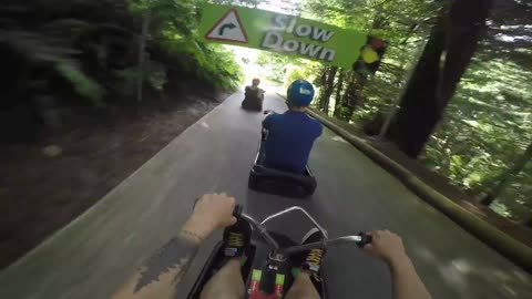 Rotorua high speed luge race!