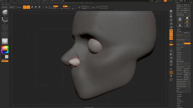 Shape the facial model of a character