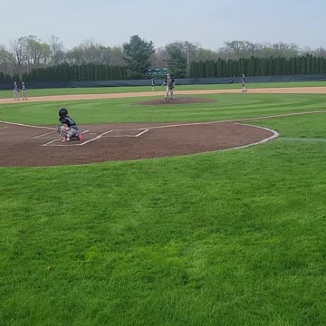 Logan Warming up for Karrer MS Baseball