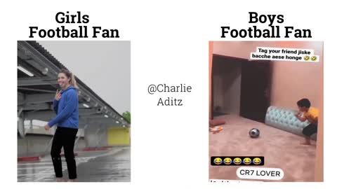 Girls Football Fans Vs Boys Football Fans !! Memes #viralmemes