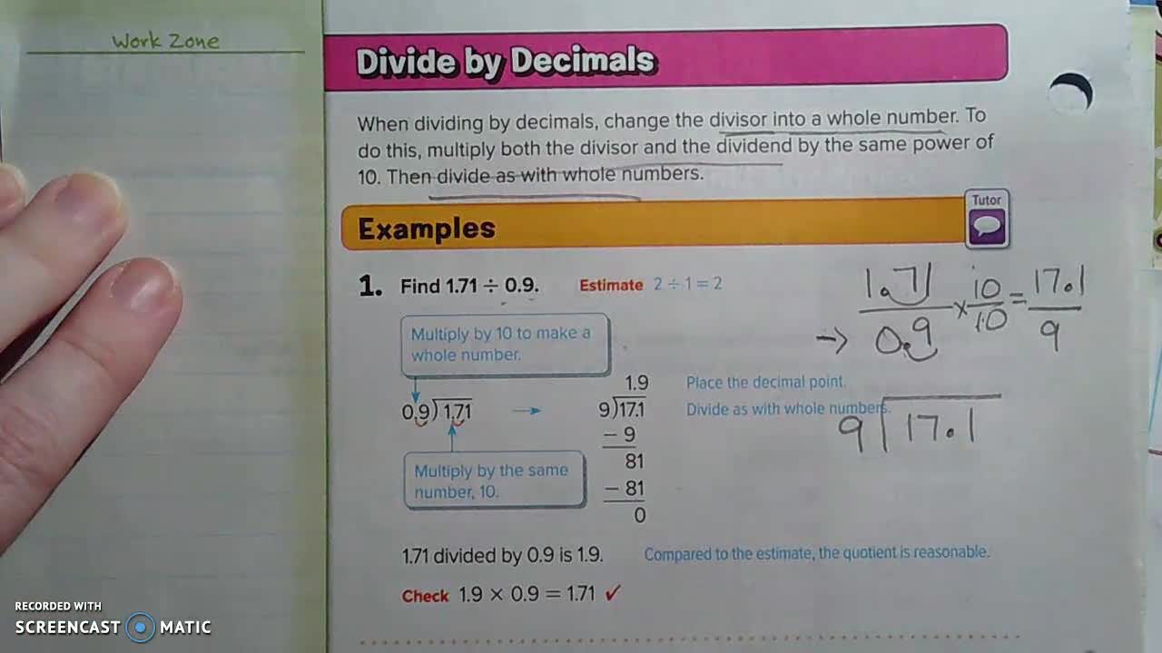 Gr 6 - Ch 3 - Lesson 8 - Divide Decimals by Decimals