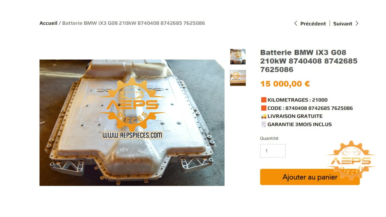 AEPSPIECES.COM - Batterie BMW iX3 G08 210kW 8740408 8742685 7625086