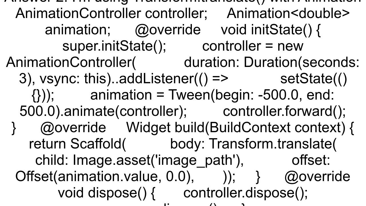 How to set duration of Transformtranslate animation in flutter