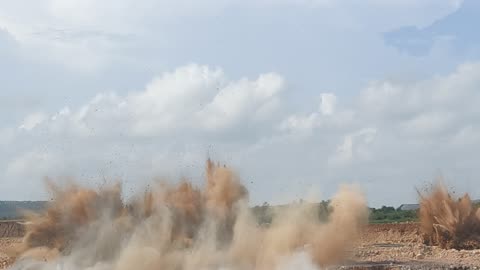 Open cast blasting in India mines