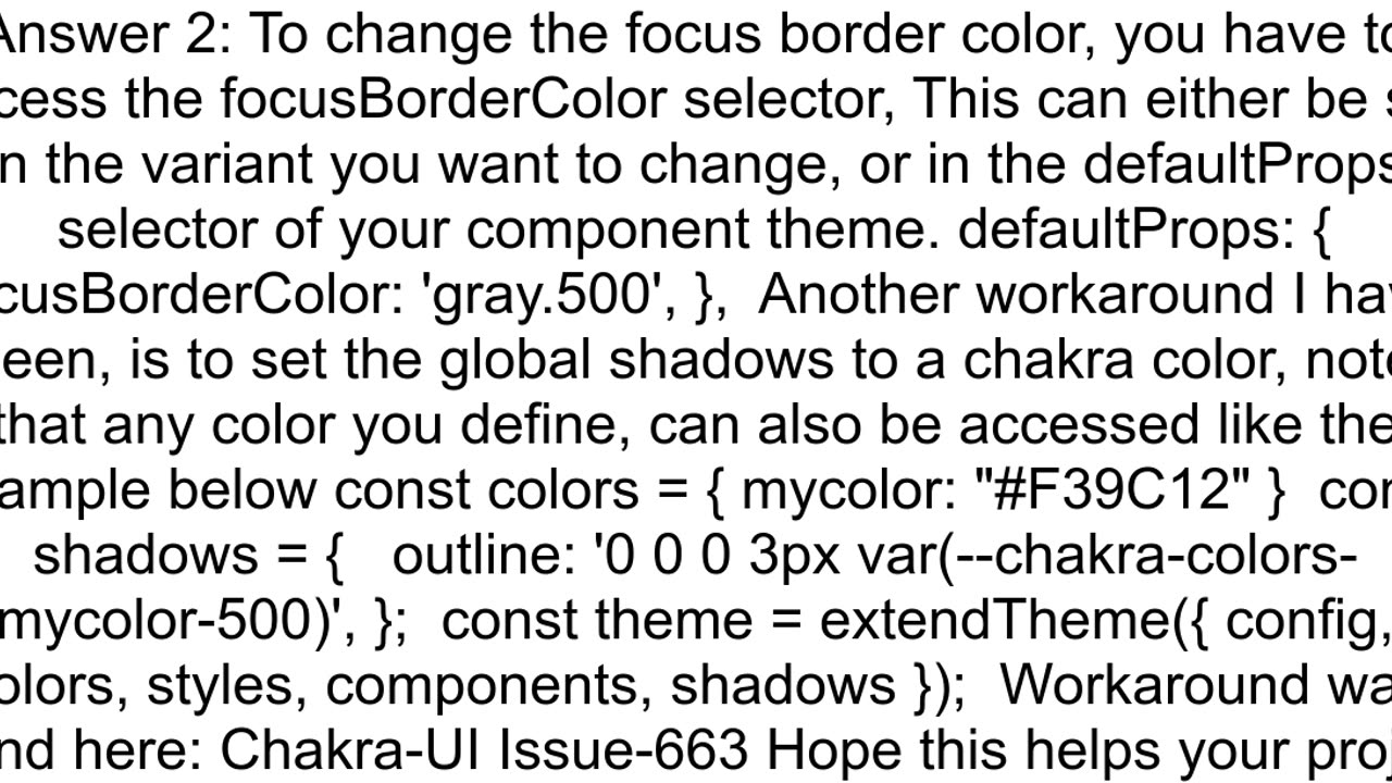 Chakra UI for React change _focus borderColor not work