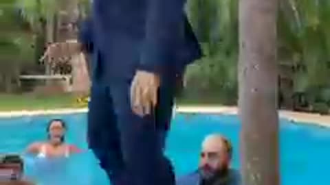 Magician walking on water