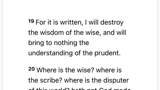 For the wisdom of this world is foolishness with The Heavenly Father.