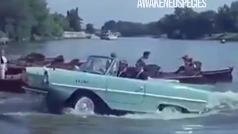 Amphicar - world's first mass produced sports car that swims! Launched in 1961