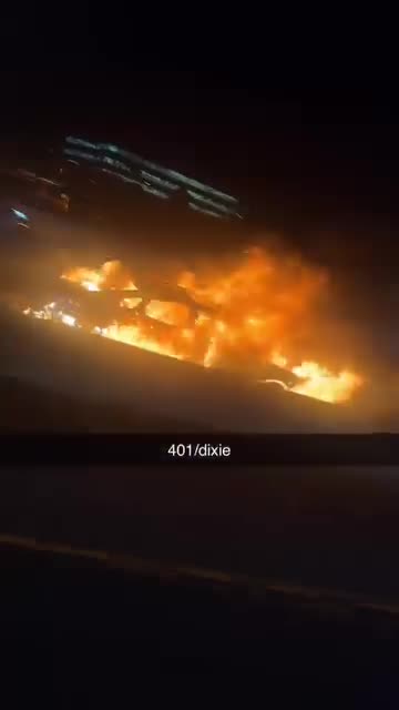 Vehicle Fire On Highway 401 Toronto