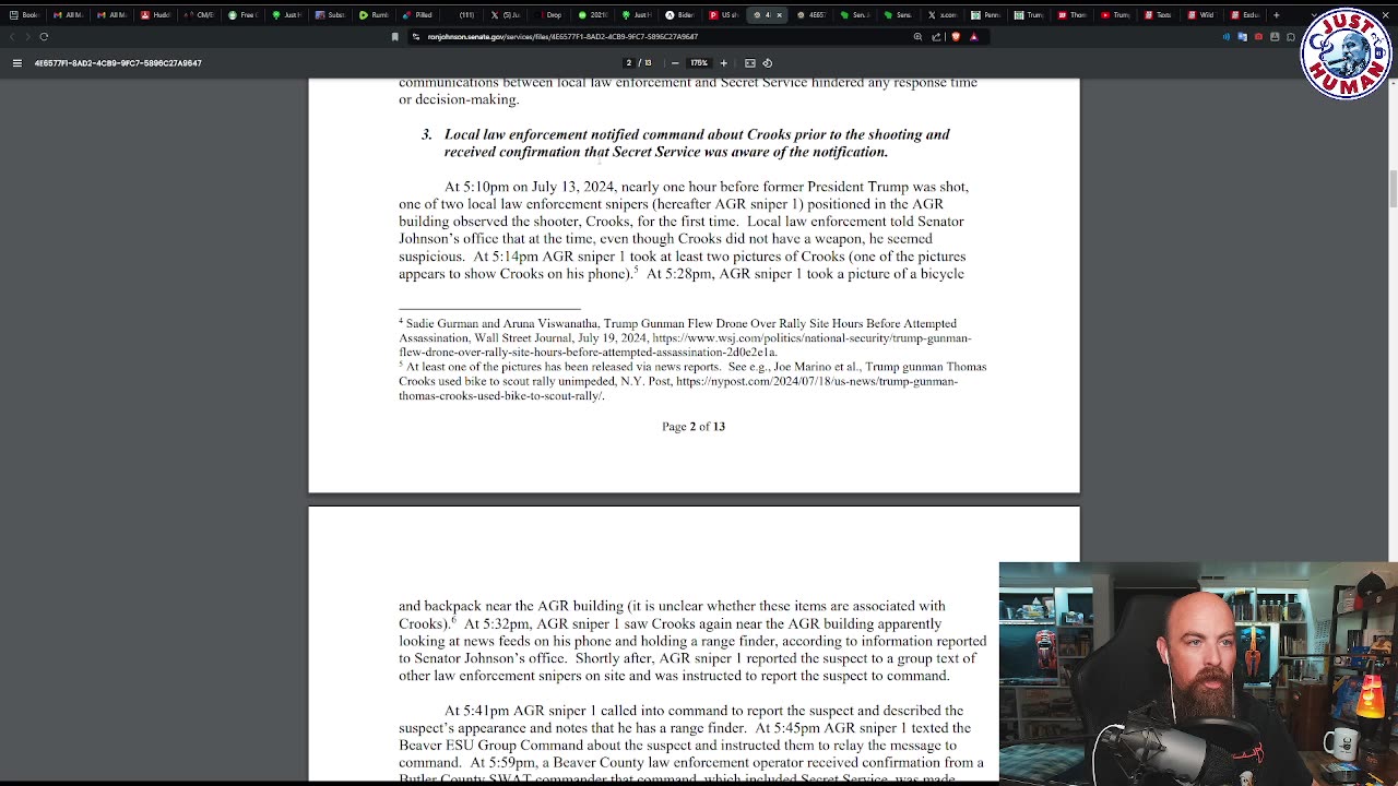 Assassination Attempt Against Trump: Whistleblower disclosures from Senators Grassley, Hawley, and Johnson