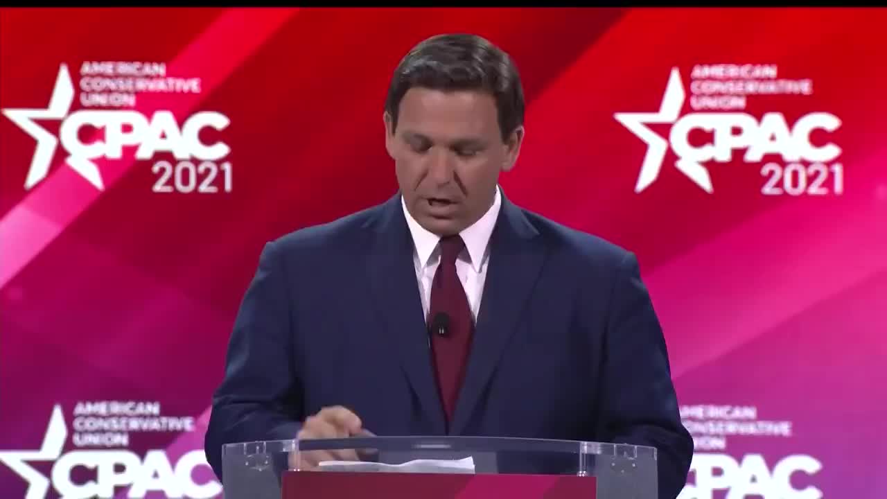 Ron Desantis speaking at CPAC 2021