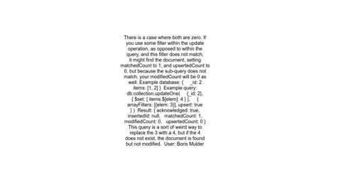 Can modifiedCount and upsertedCount both be 0