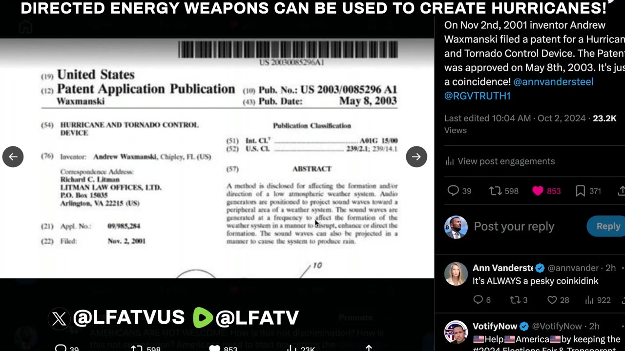 DIRECTED ENERGY WEAPONS CAN BE USED TO CREATE HURRICANES!