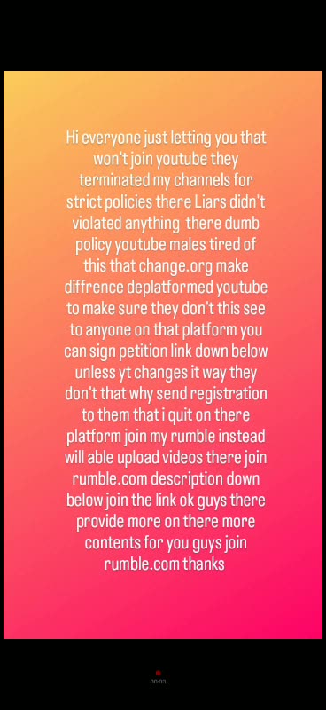 Decided to quit youtube clips and rumble clips instead 10/5/23 part1