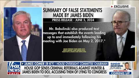 'UST THE BEGINNING, James, Hunter Biden criminal referrals are first step, Comer says Fox News