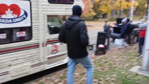 Albertan freedom RV making a stop at Toronto, November 13, 2021