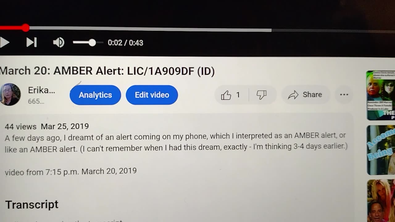 Looking back on 3/20/2019 amber alert