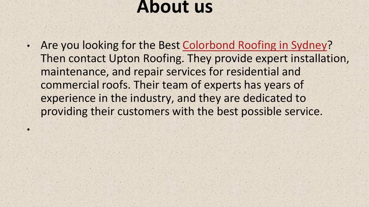 Best Colorbond Roofing in Sydney.