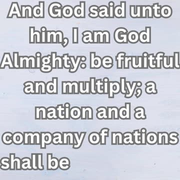 "God's Promise Renewed: Blessings and Multiplication" Genesis 35:11-12.