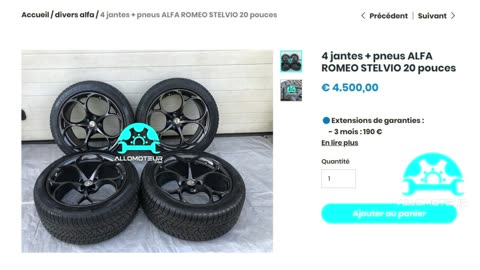 ALLOMOTEUR.COM - 4 jantes + pneus ALFA ROMEO STELVIO 20 pouces