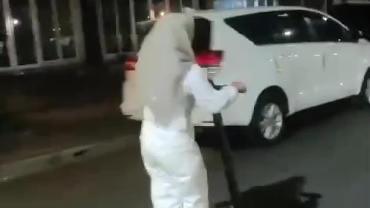 Playing scooters at night with my darling