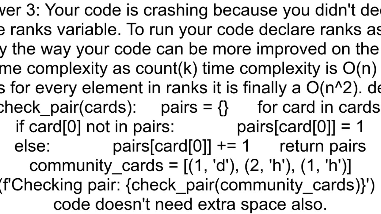 list indices must be integers or slices not tuple Python Poker