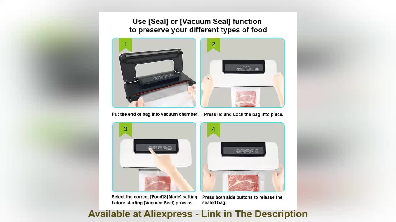 ☄️ Biolomix Vacuum Sealer, Automatic Food Saver Machine for Food Preservation, Dry & Wet Mode