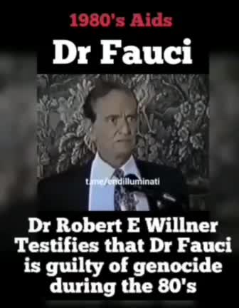 Fauci is guilty of genocide during the 80’s..