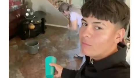 she mopped that smile off his face!😂😅