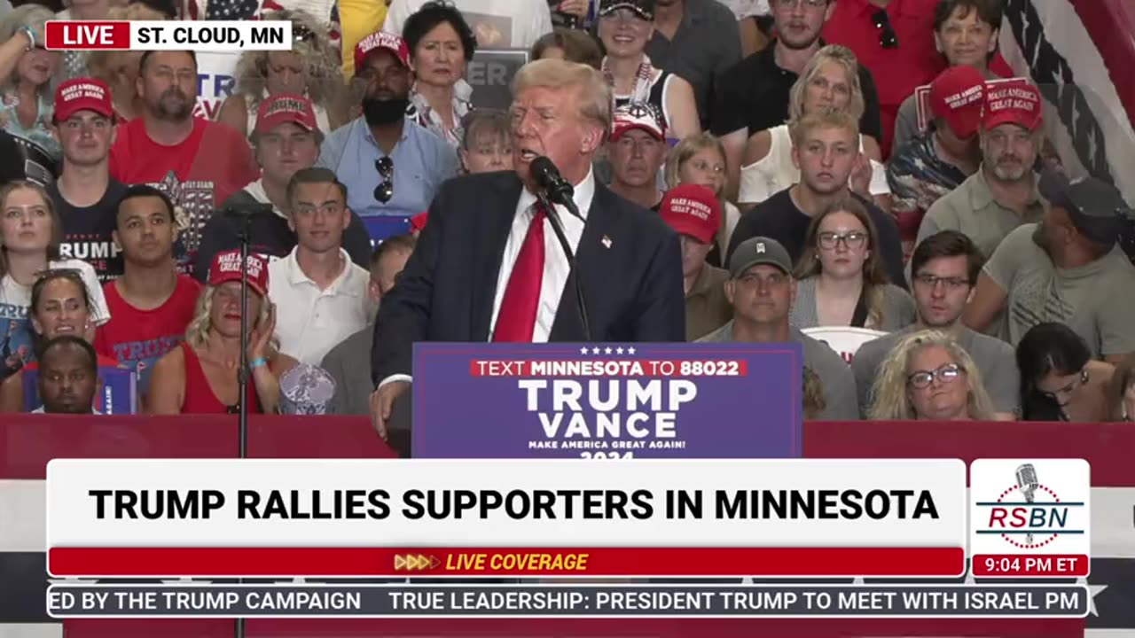 FULL SPEECH: President Trump speaks at Rally in St. Cloud, Minnesota - 7/27/24